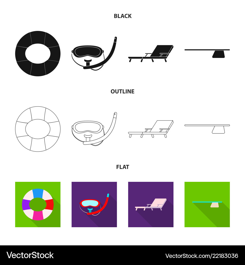 Isolated object of pool and swimming icon Isolated object of pool and swimming icon vector image