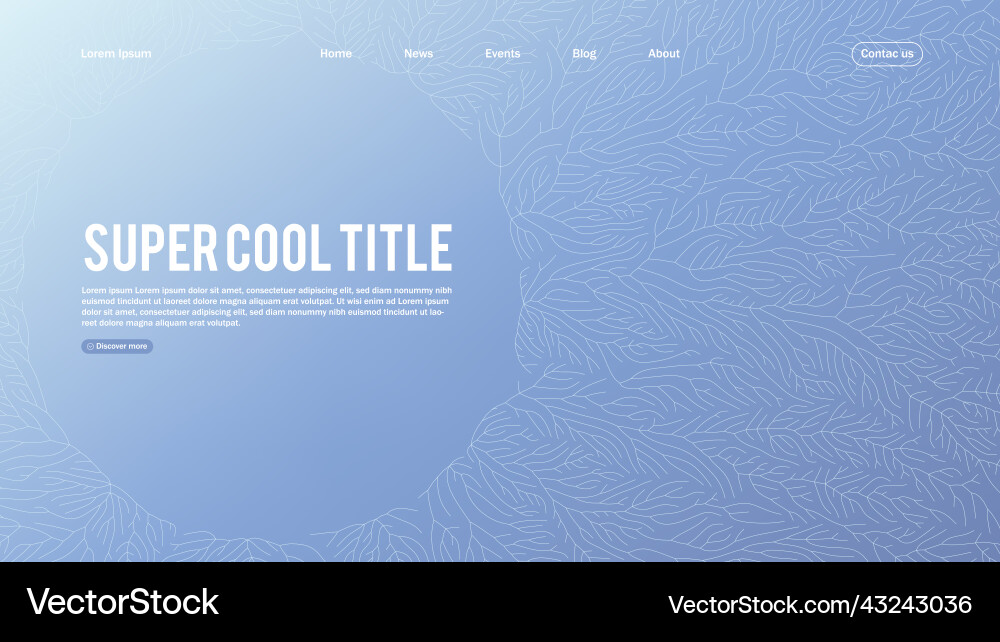 Landing page abstract design with branch pattern Landing page abstract design with branch pattern vector image