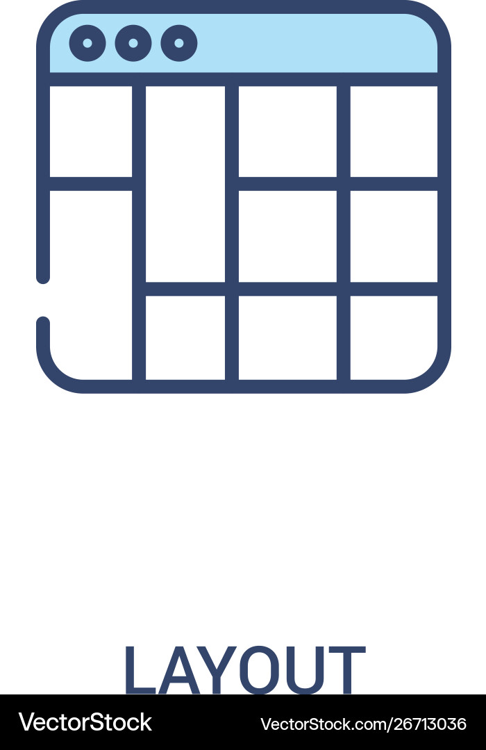 Layout concept 2 colored icon simple line element Layout concept 2 colored icon simple line element vector image
