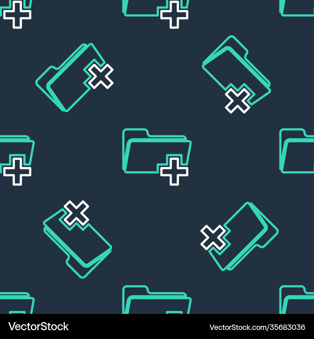 Line add new folder icon isolated seamless pattern Line add new folder icon isolated seamless pattern vector image