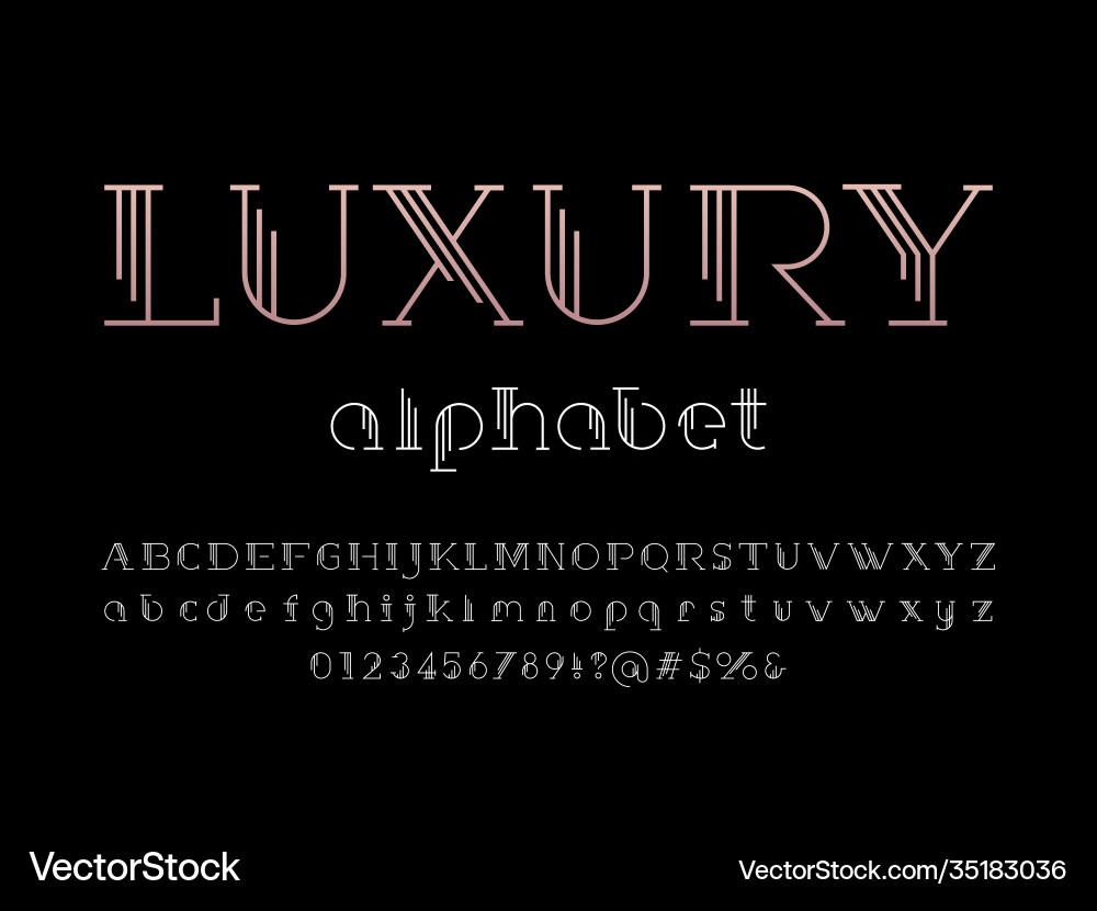 Line font Royalty Free Vector Image - VectorStock
