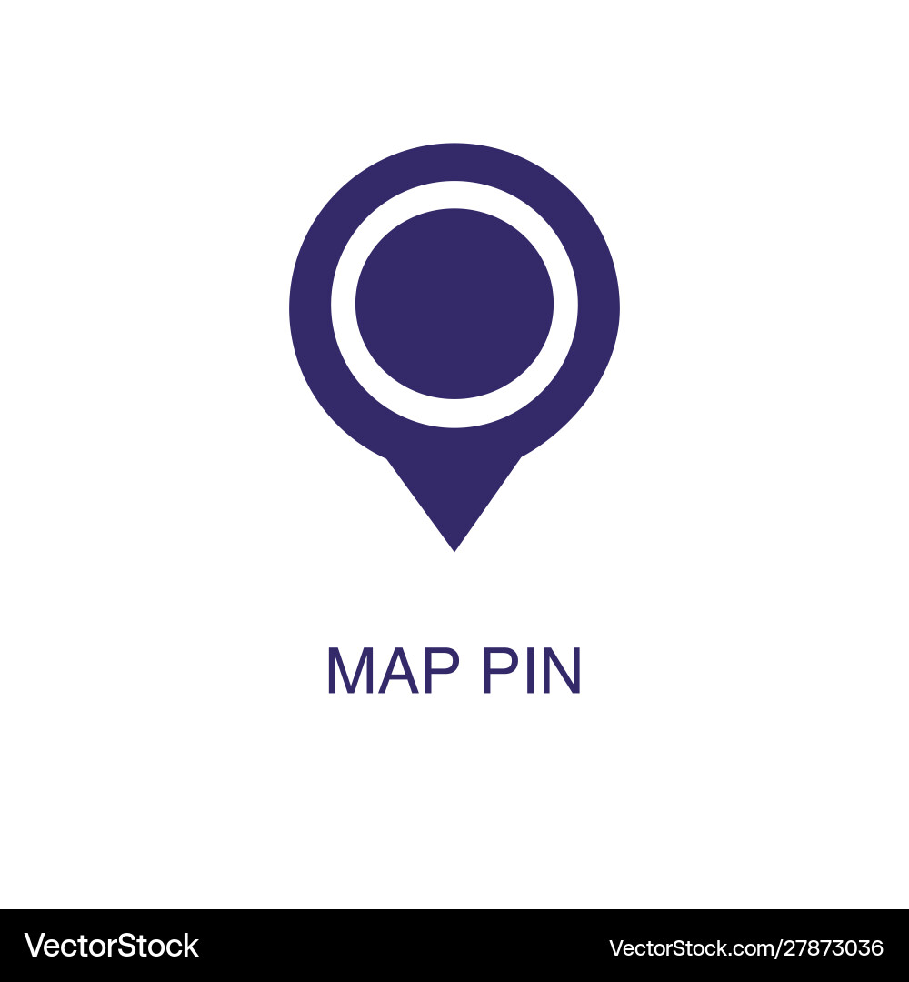 Map pin element in flat simple style on white vector image