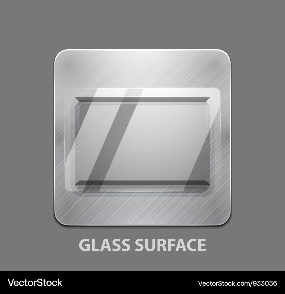 Metallic App Button with Glass Overlay Vector Image