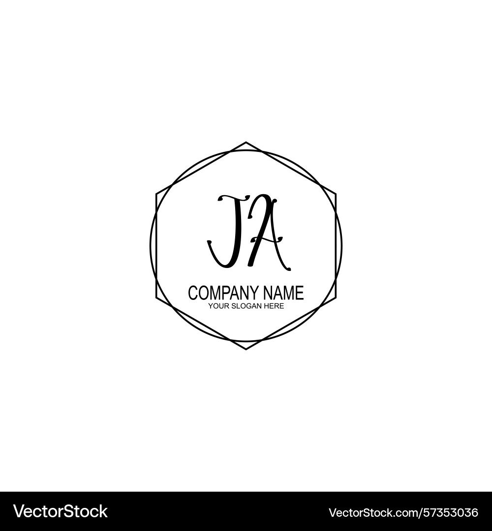 Minimalist handwritten ja initial logos with soft Vector Image
