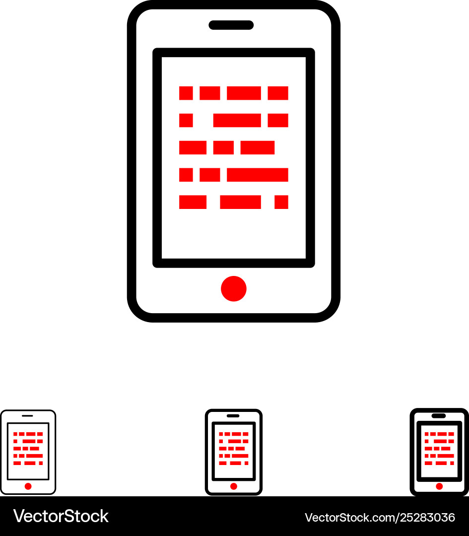 Mobile read data secure e learning bold and thin Mobile read data secure e learning bold and thin vector image