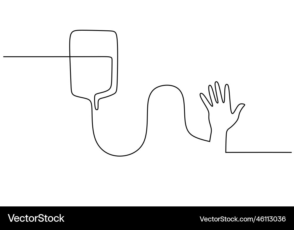 One continuous single line of hand and infuse One continuous single line of hand and infuse Vector Image