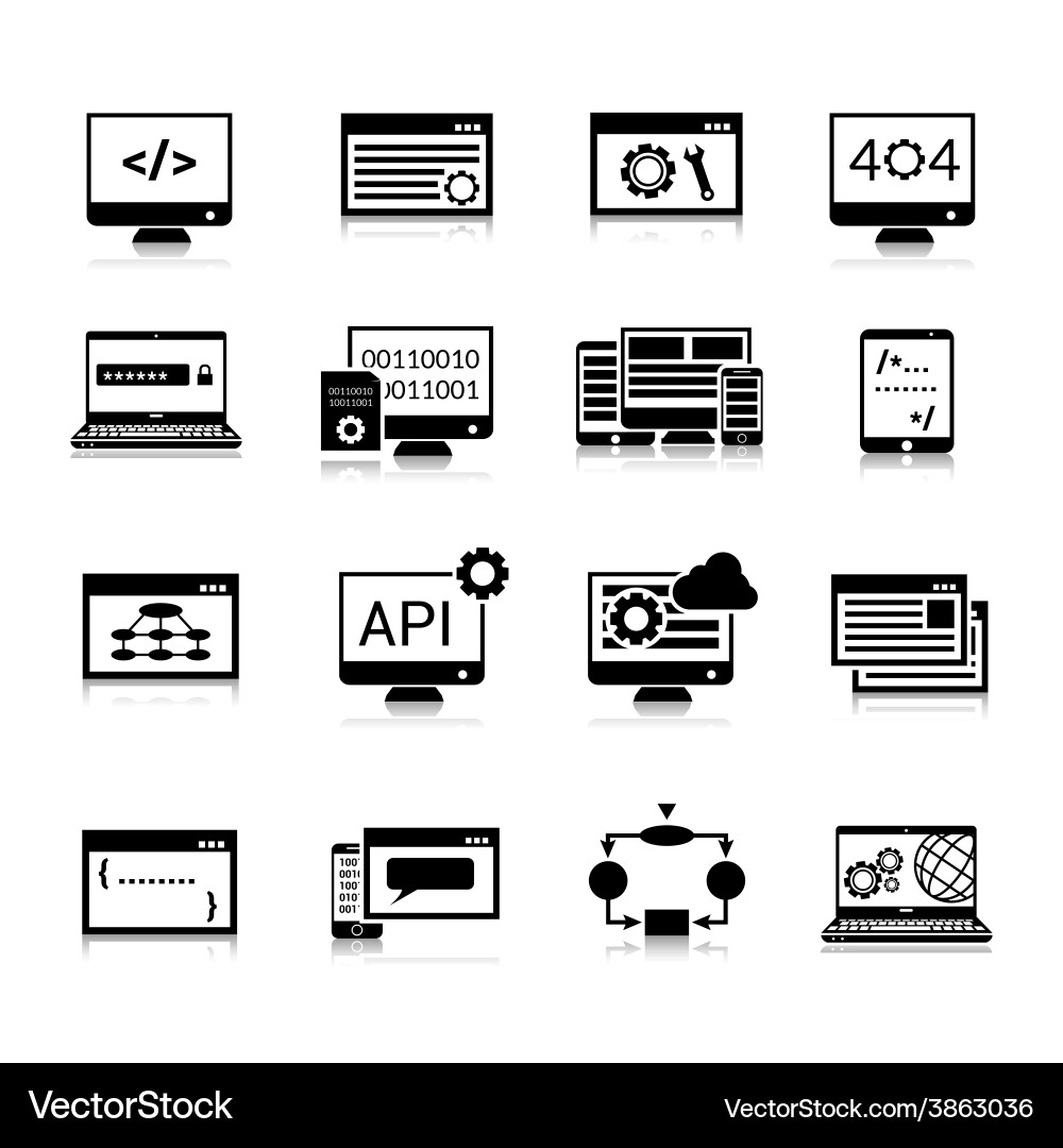 Programmierung Icons - Daten & Analyse vektorbild