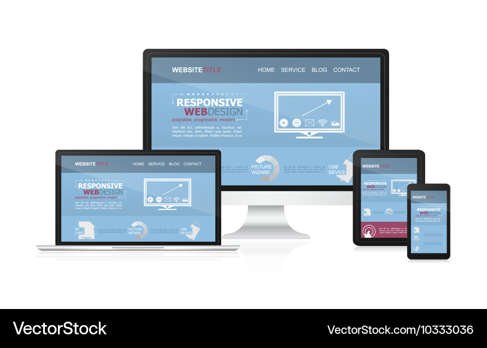 Responsive Web Layouts - Devices vector image