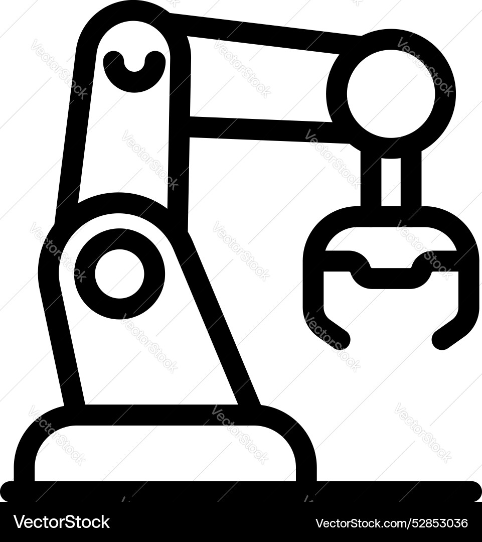 Robotic arm picking up object automation concept Robotic arm picking up object automation concept vector image