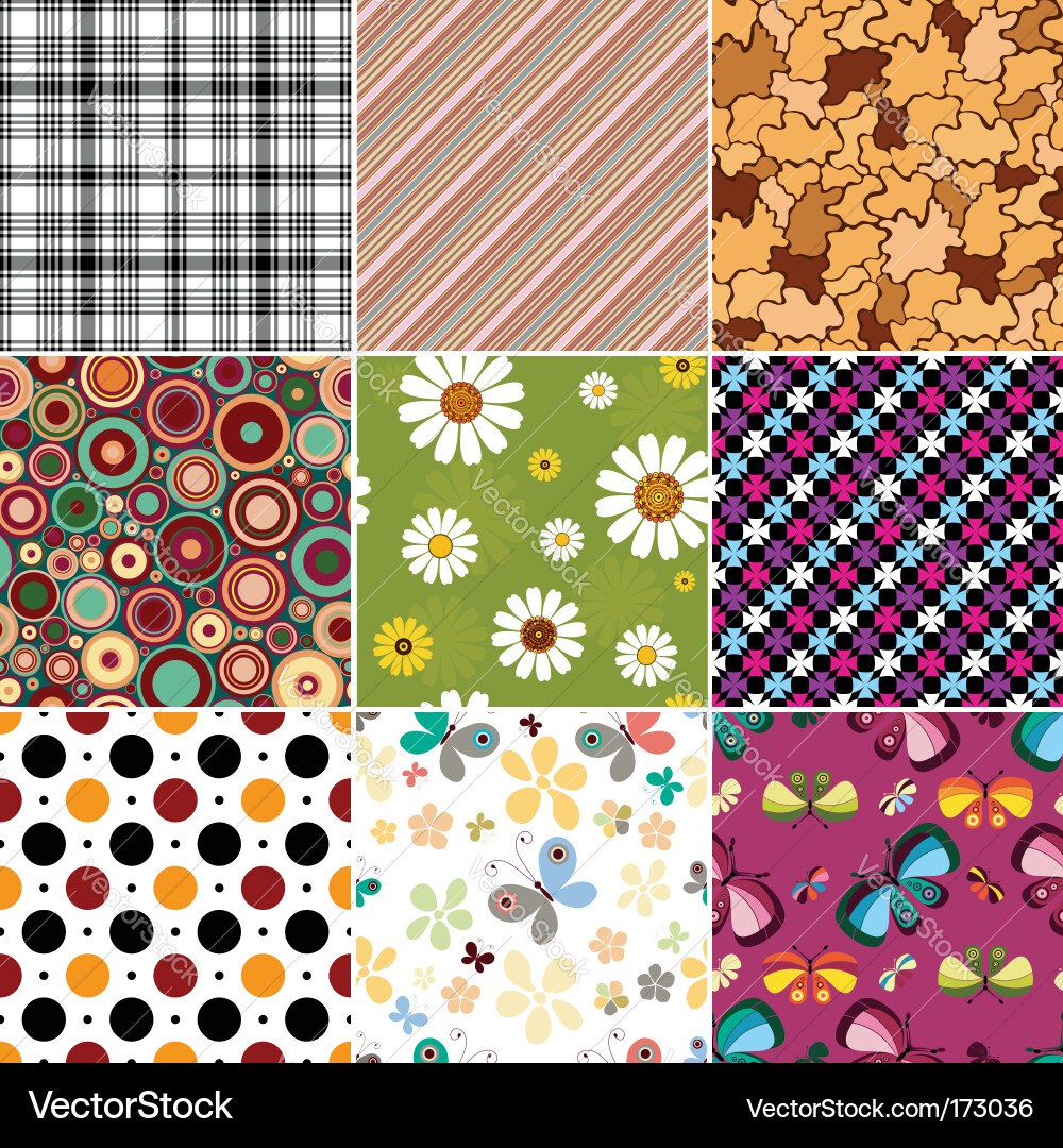 Seamless Geometric Patterns Vector Image