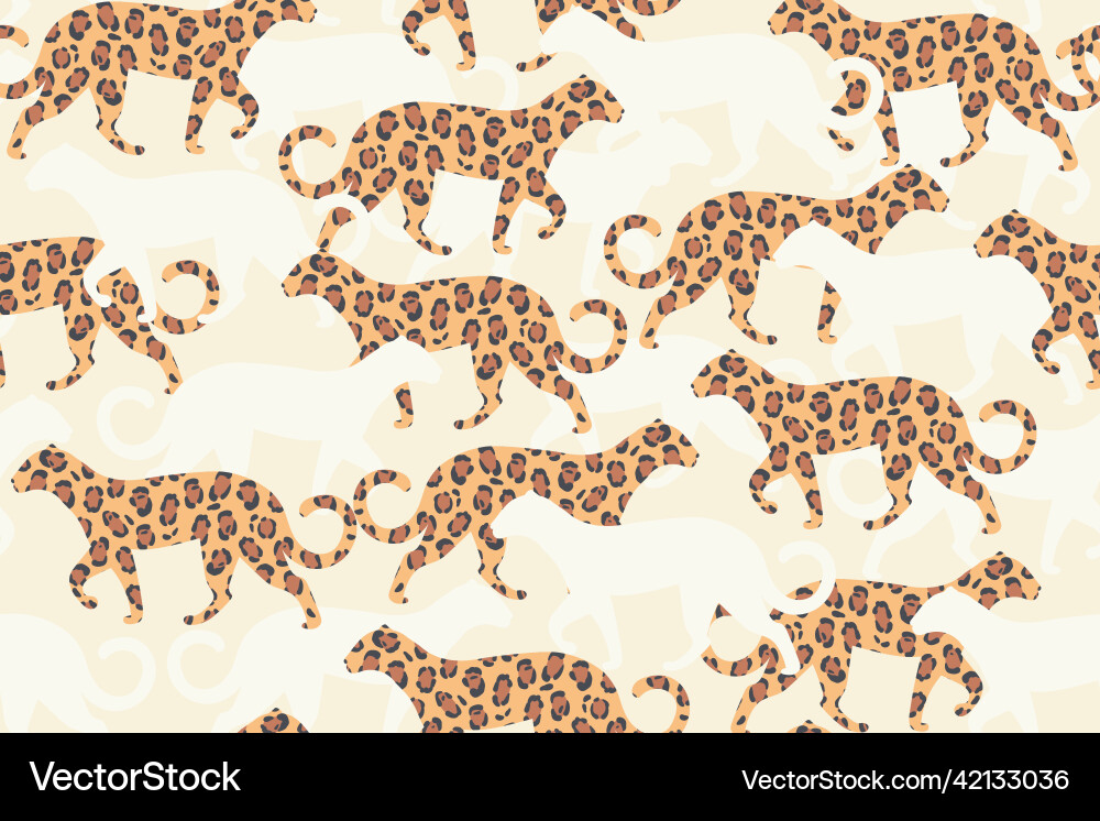 Seamless pattern with leopard Vector Image