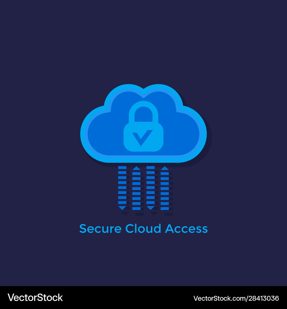 Secure cloud access protected hosting icon vector image