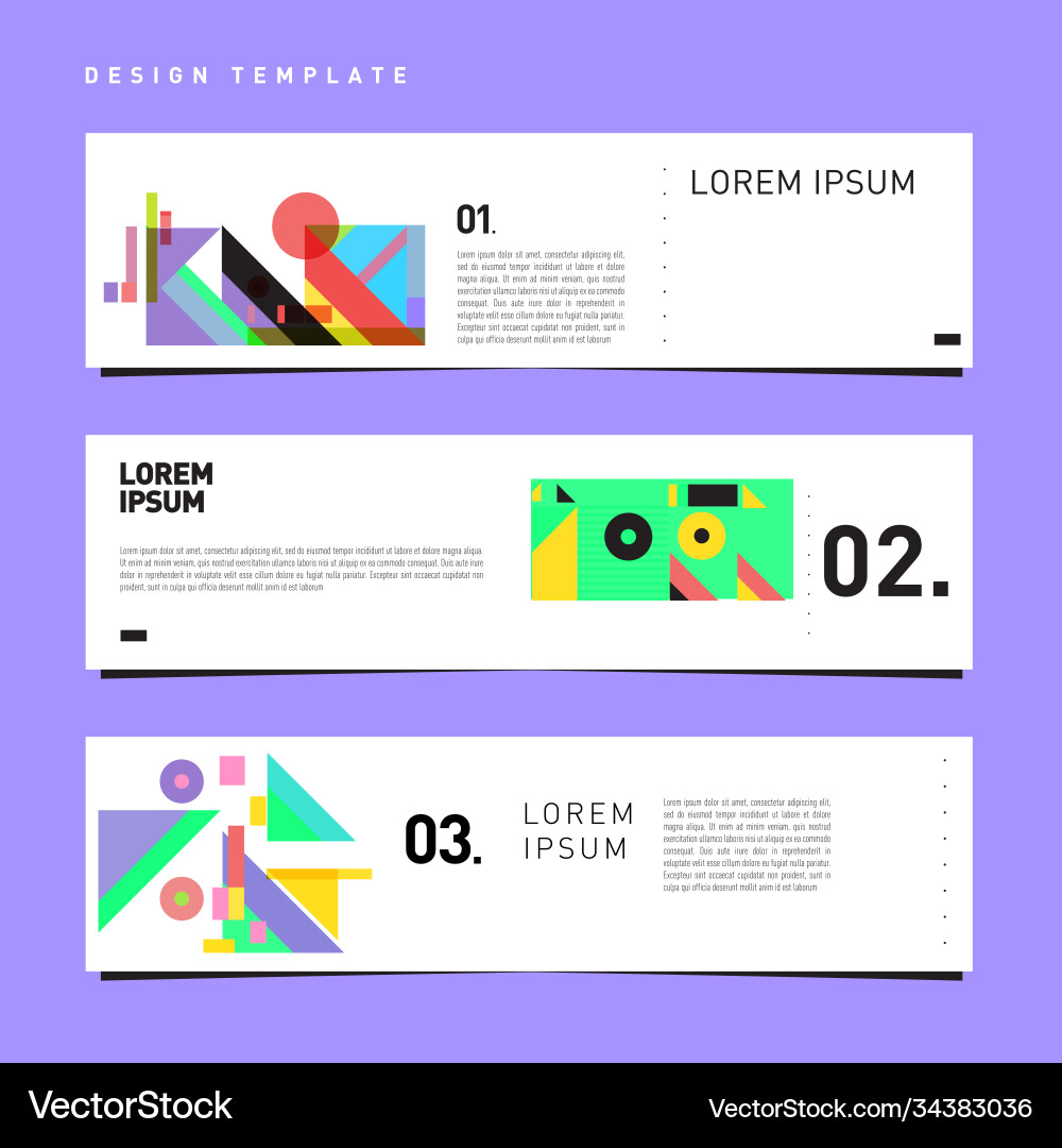 Set abstract banner web design template retro Vector Image