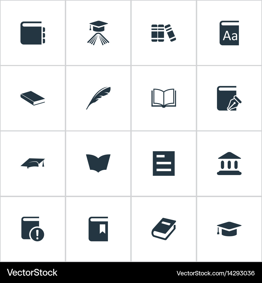 Set of simple reading icons Vector Image