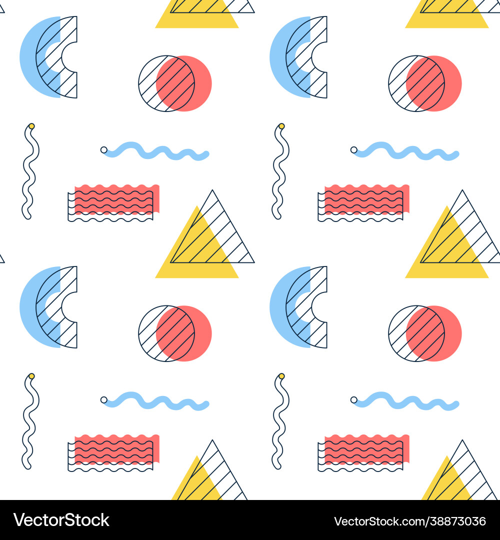 Shape memphis seamless pattern vector image
