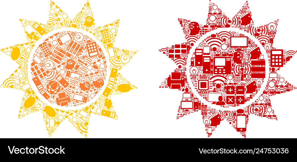 Sun mosaic icons for bigdata Sun mosaic icons for bigdata vector image