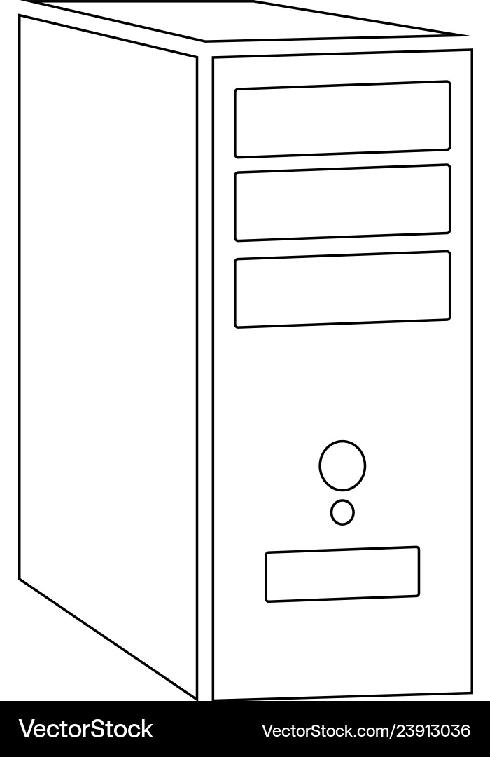 System unit of a computer flat icon System unit of a computer flat icon vector image
