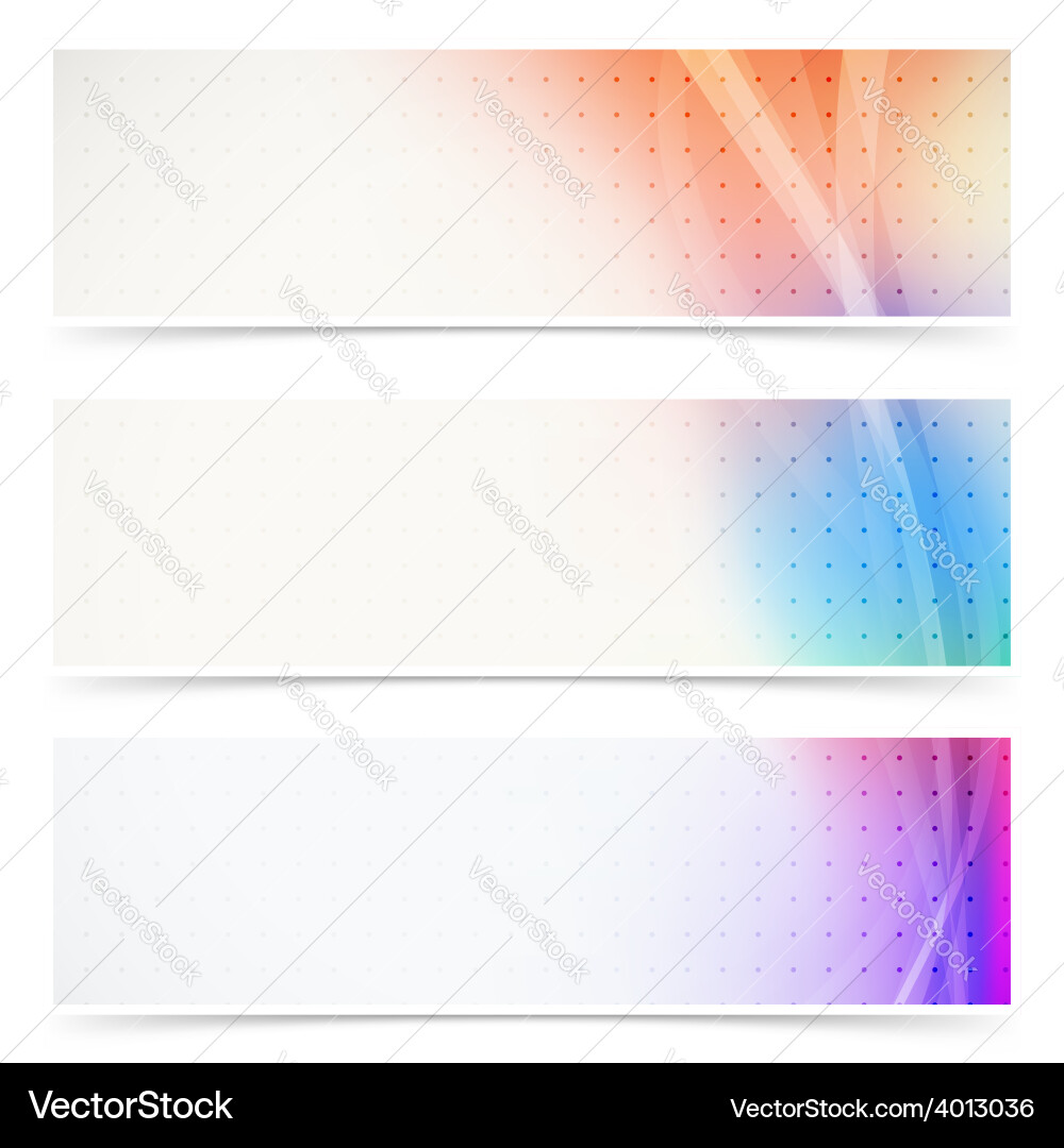 Web header abstract wave line collection vector image