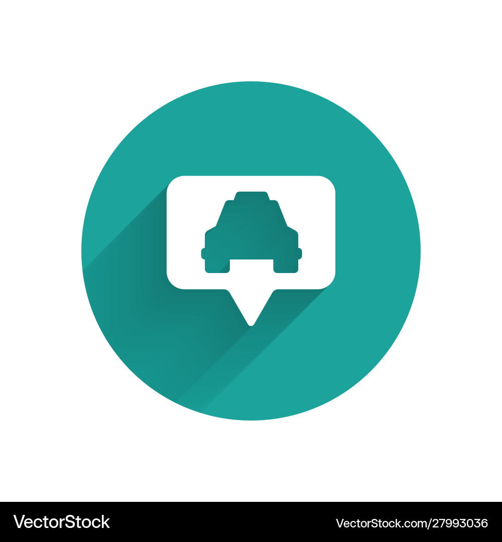 White map pointer with taxi icon isolated White map pointer with taxi icon isolated Vector Image