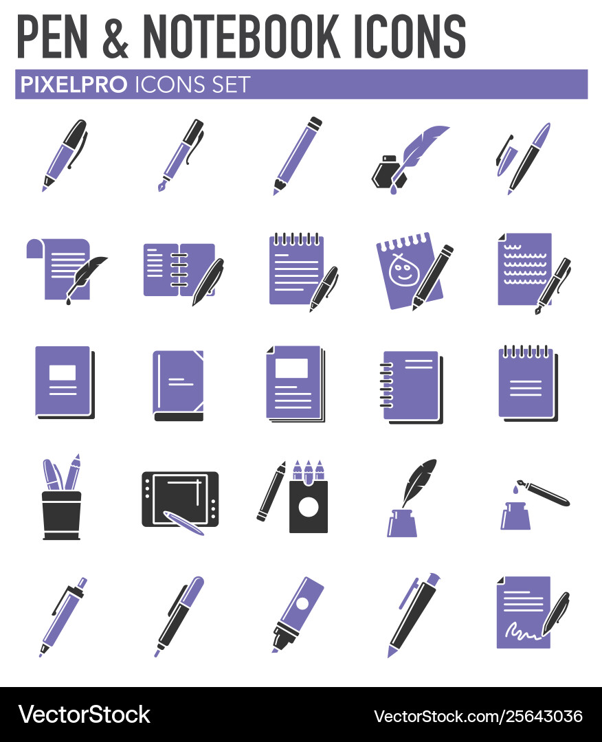 Writing related icons set on background Writing related icons set on background vector image