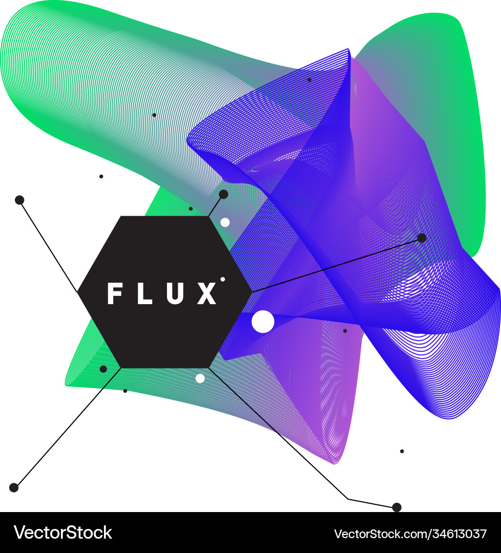 3d colorful wave background dynamic flux effect Vector Image