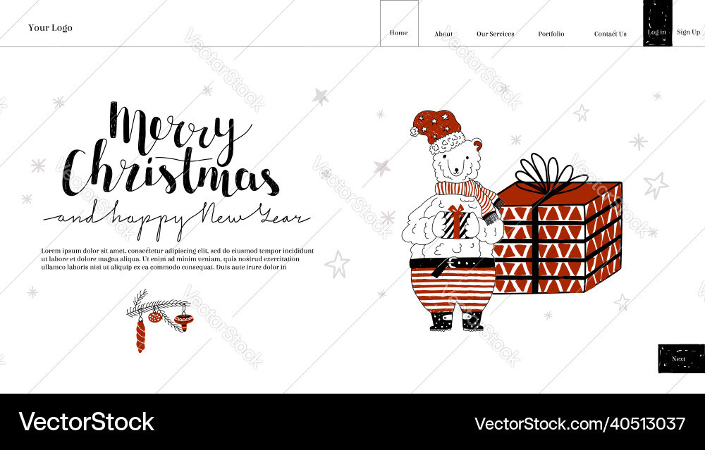 A landing home page layout with text A landing home page layout with text vector image
