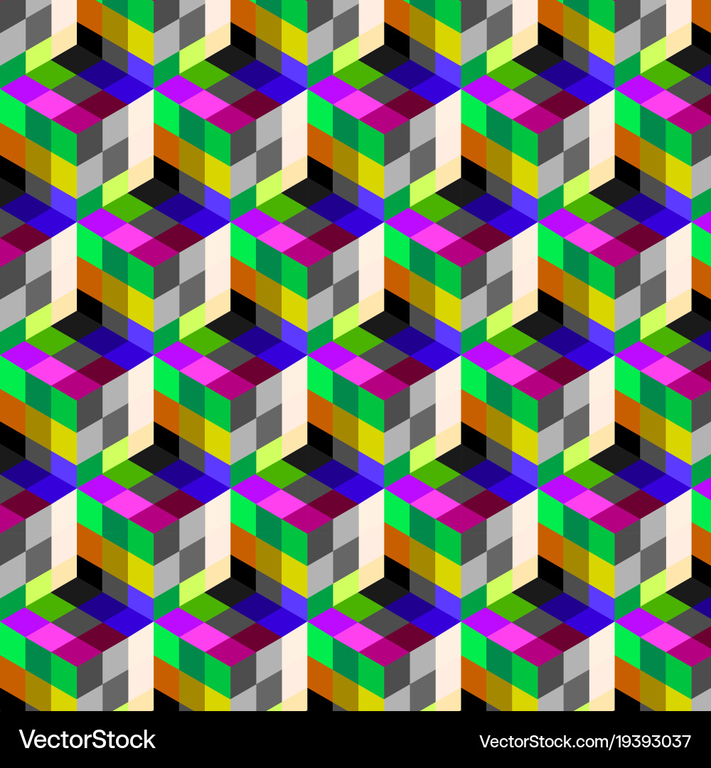 Abstract cube pattern colorful design geometric Vector Image