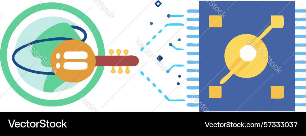 Abstract key icon representing data connectivity vector image