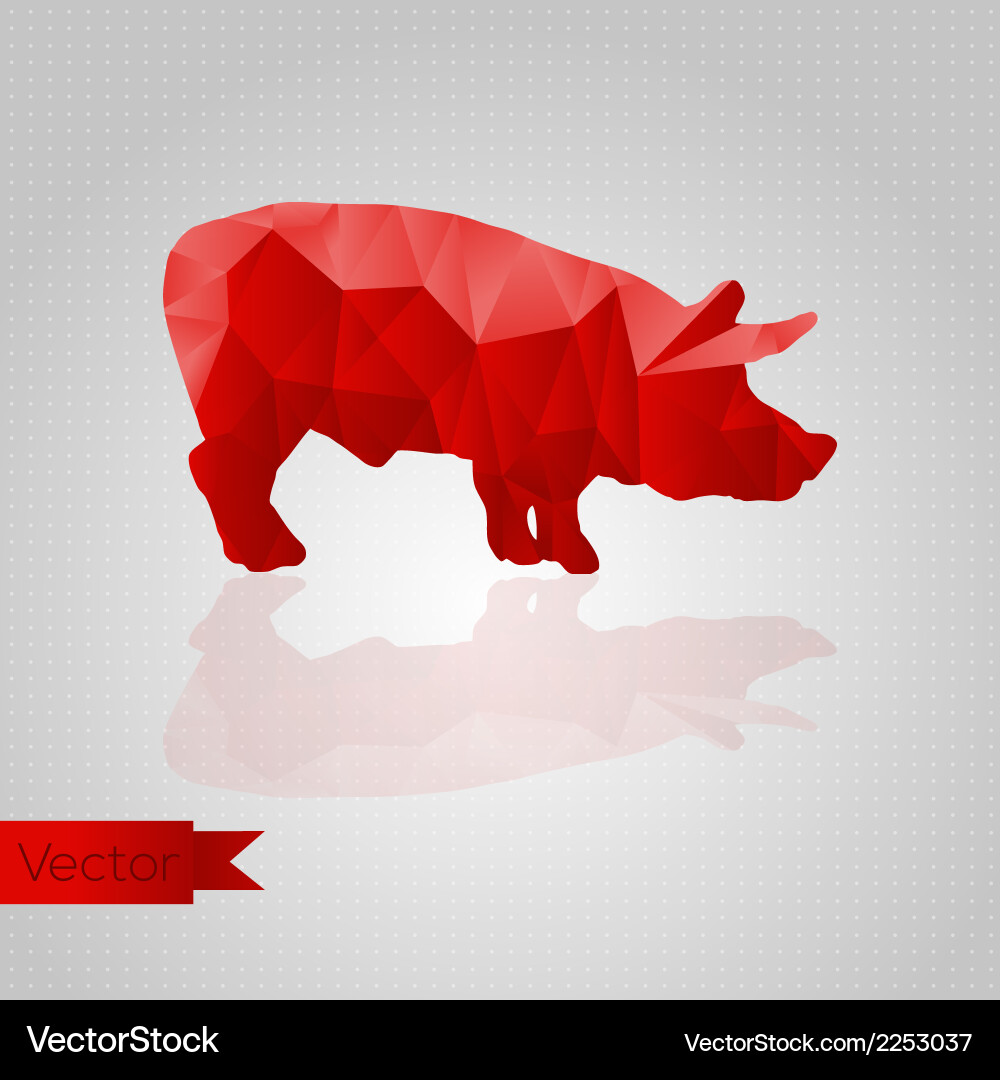 Abstract triangular pig vector image
