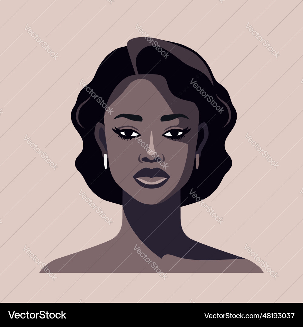 Afrikanische amerikanische Frau Porträt flaches Design Afrikanische amerikanische Frau Porträt flaches Design vektorbild