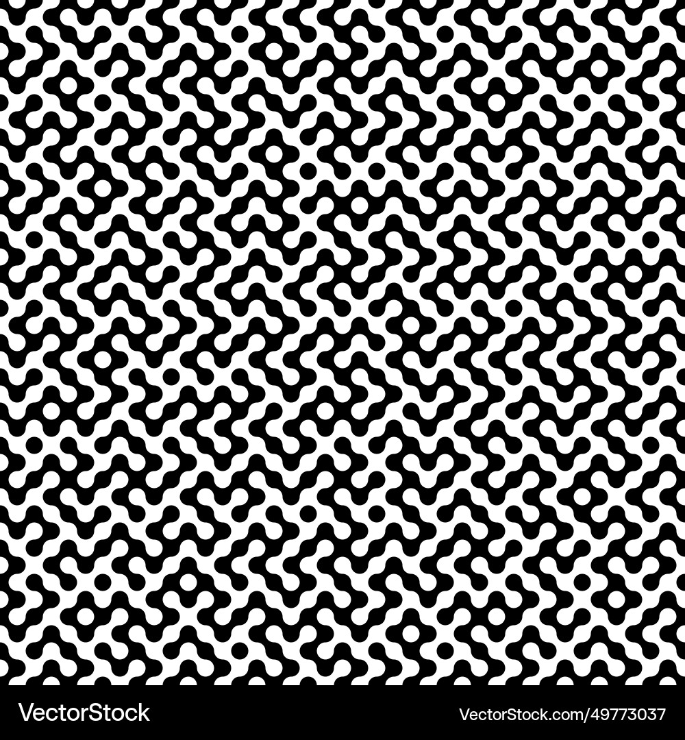 Black and white rounded diagonal maze pattern Vector Image