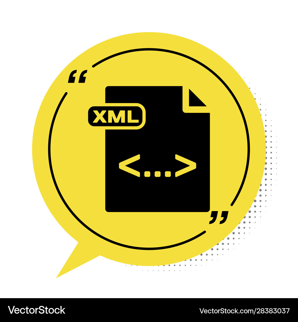 Black xml file document download button icon Black xml file document download button icon vector image