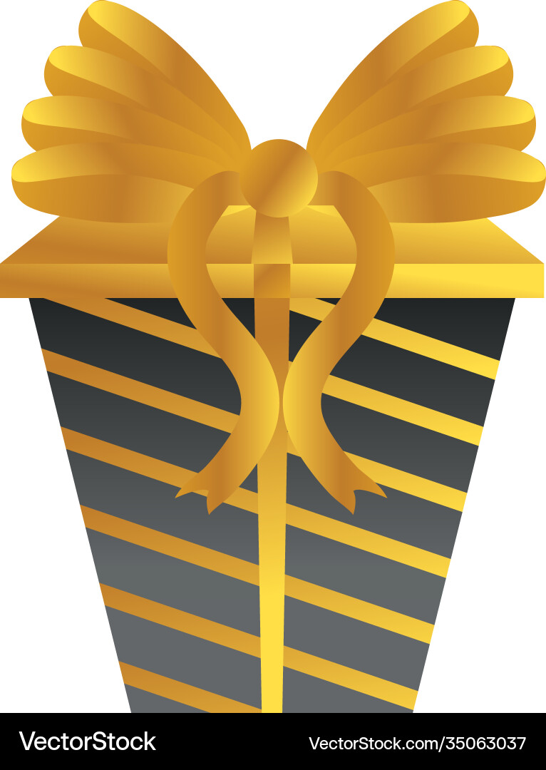Boxtag gestreift schwarze Geschenkbox mit goldenem Bogen Boxtag gestreift schwarze Geschenkbox mit goldenem Bogen vektorbild