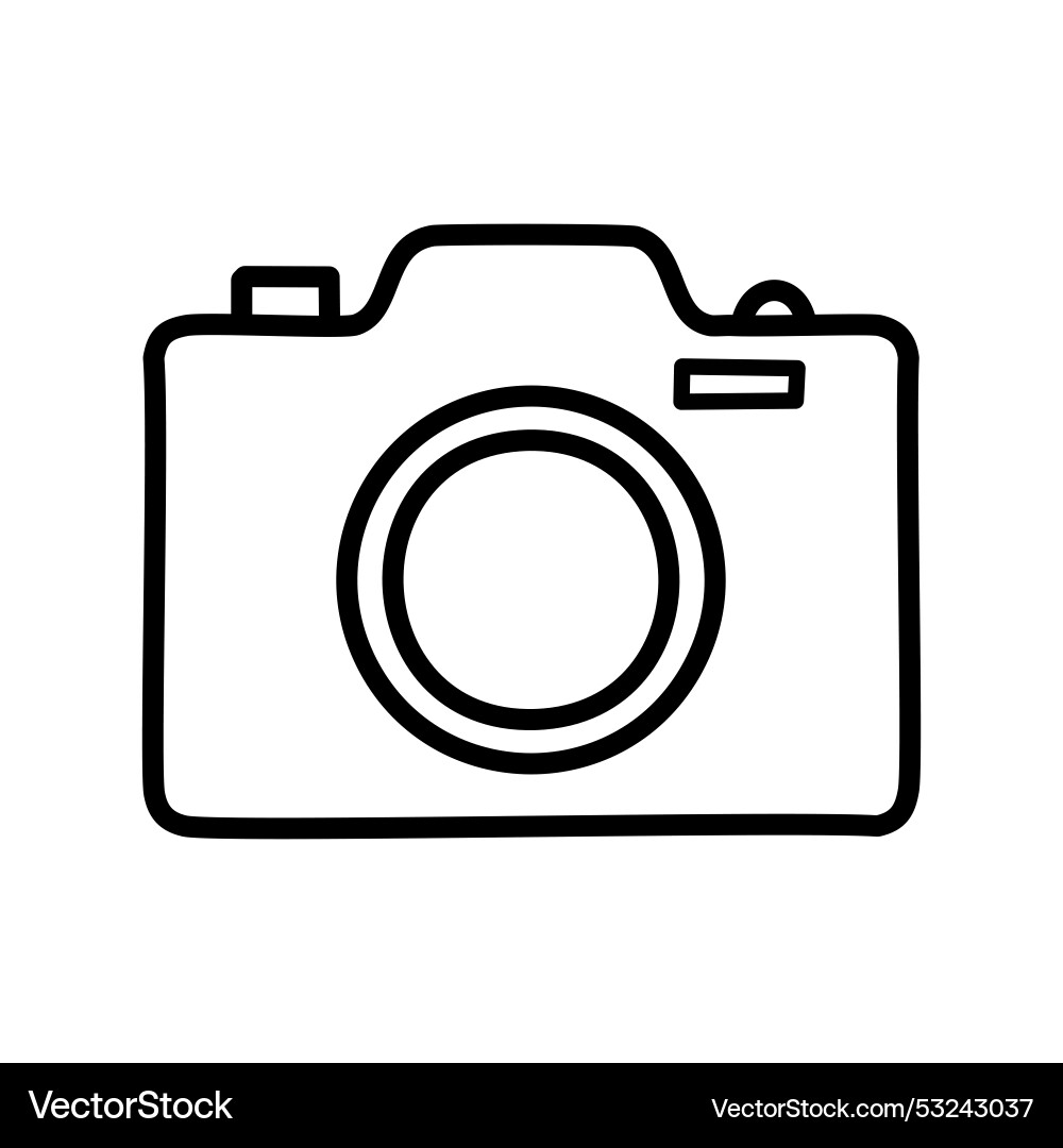 Camera icon line design editable stroke Vector Image