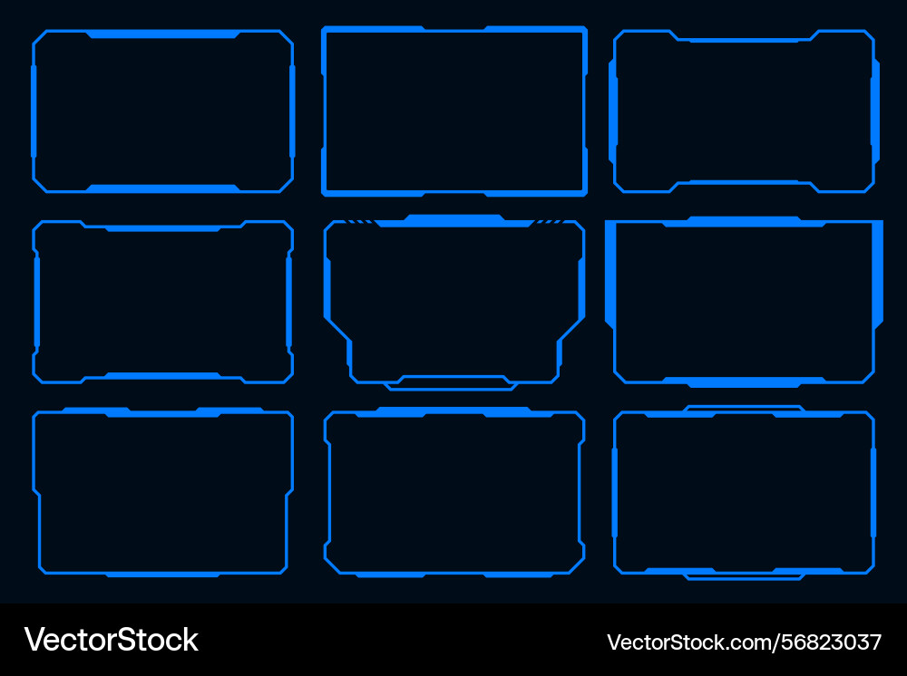 Hi tech frame cyberpunk style design element vector image