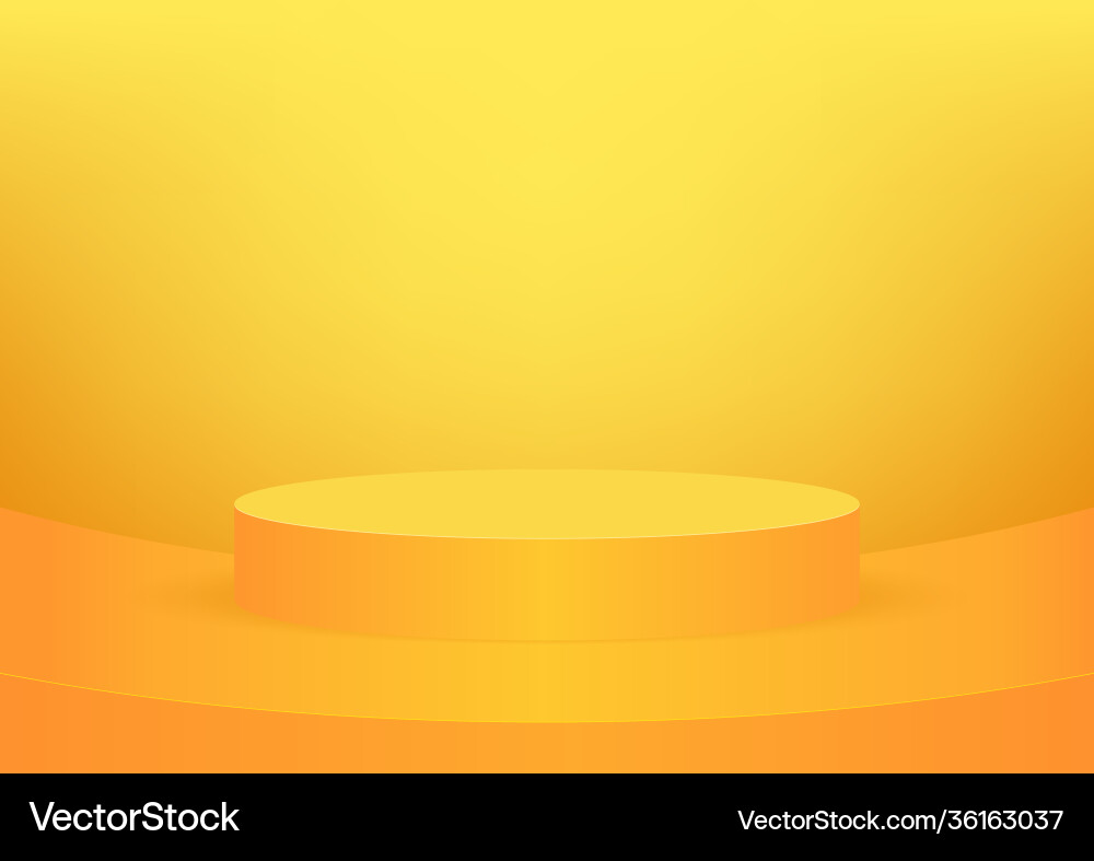 Leere Podium Studio orange Hintergrund Vektorbild