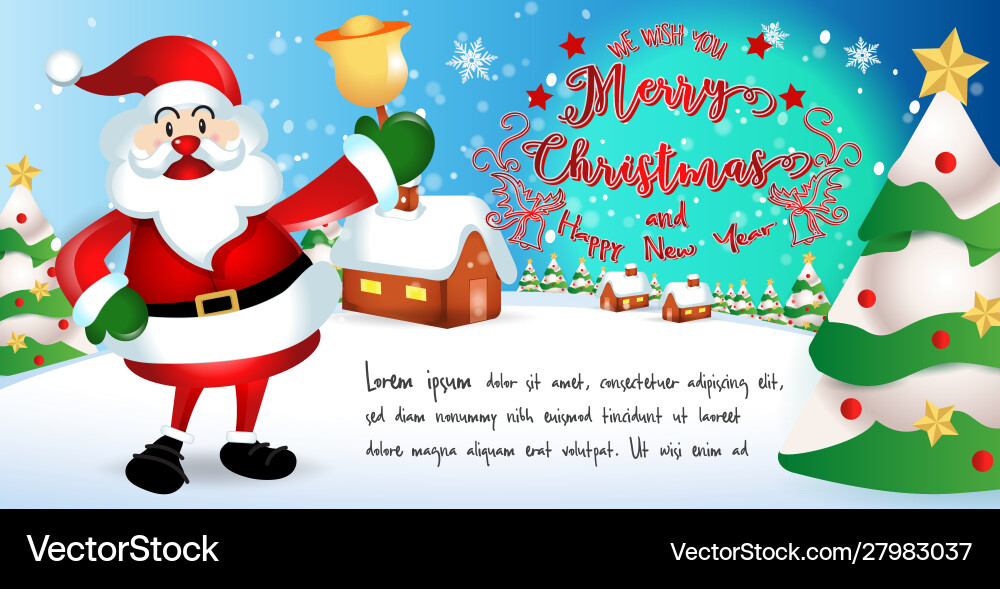 Merry christmassanta claus cute cartoon Merry christmassanta claus cute cartoon vector image