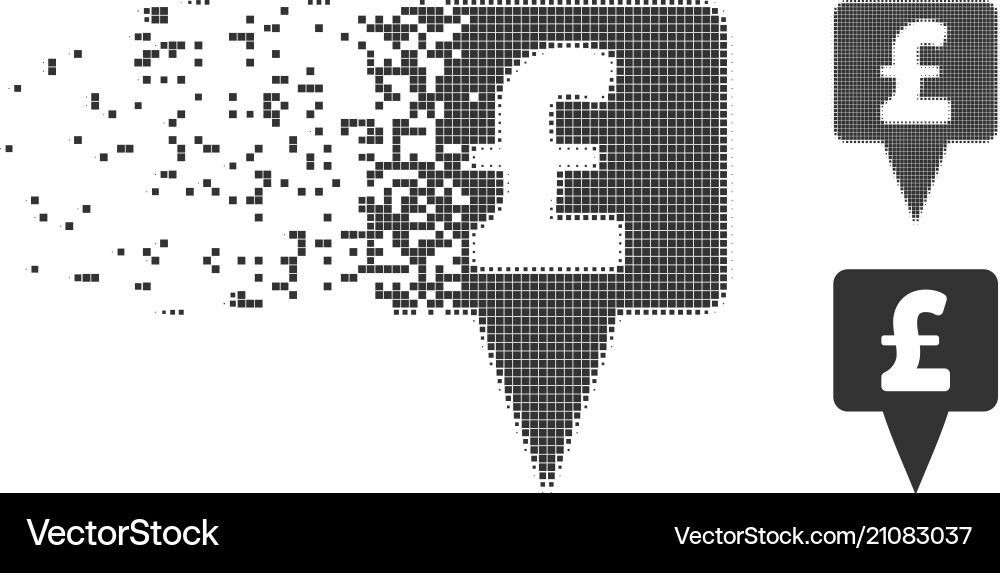 Pound Map Pointer geschrumpfte Pixel-Halbton-Symbol Pound Map Pointer geschrumpfte Pixel-Halbton-Symbol Vektorbild