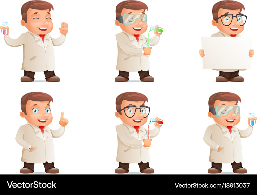 Retro-Wissenschaftsprüfröhren Icons Vektorbild