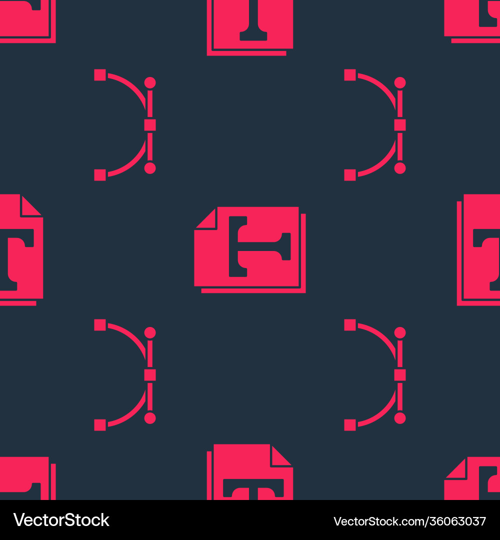 Set bezier curve and text file document Vector Image
