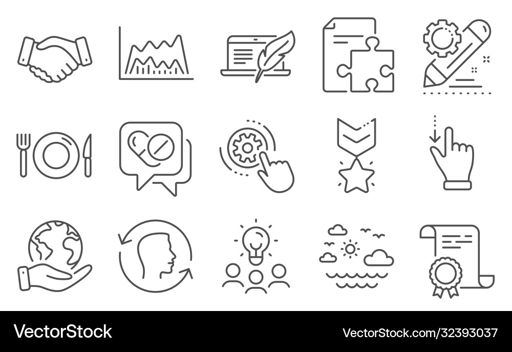 Set business icons such as project edit Set business icons such as project edit Vector Image