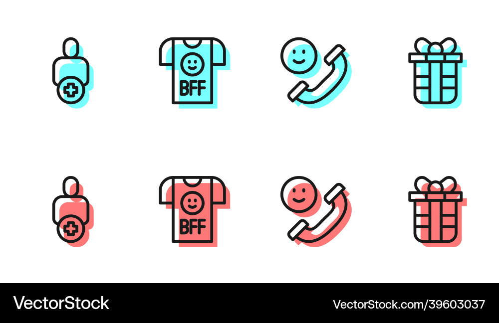 Set line incoming call on mobile add to friend Vector Image