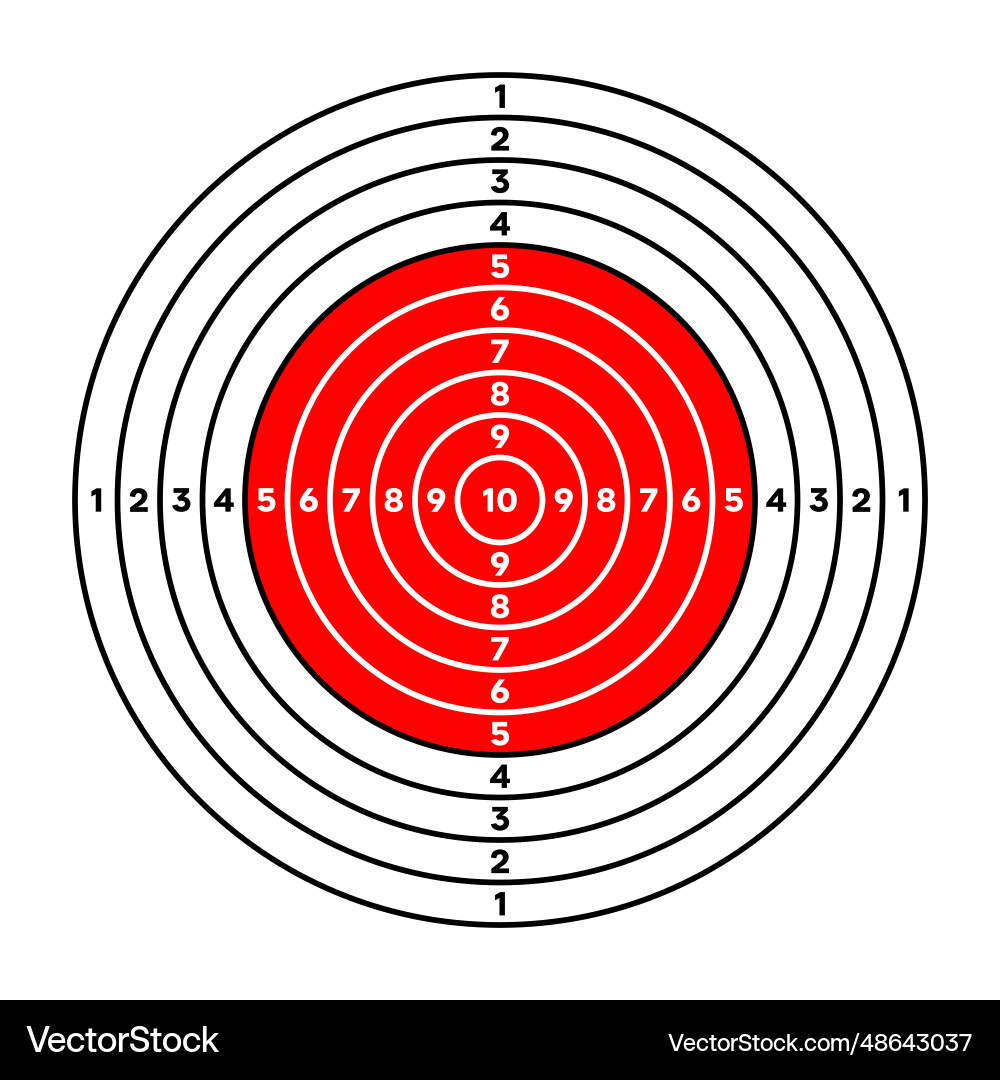 Shooting range paper target with divisions marks Shooting range paper target with divisions marks vector image