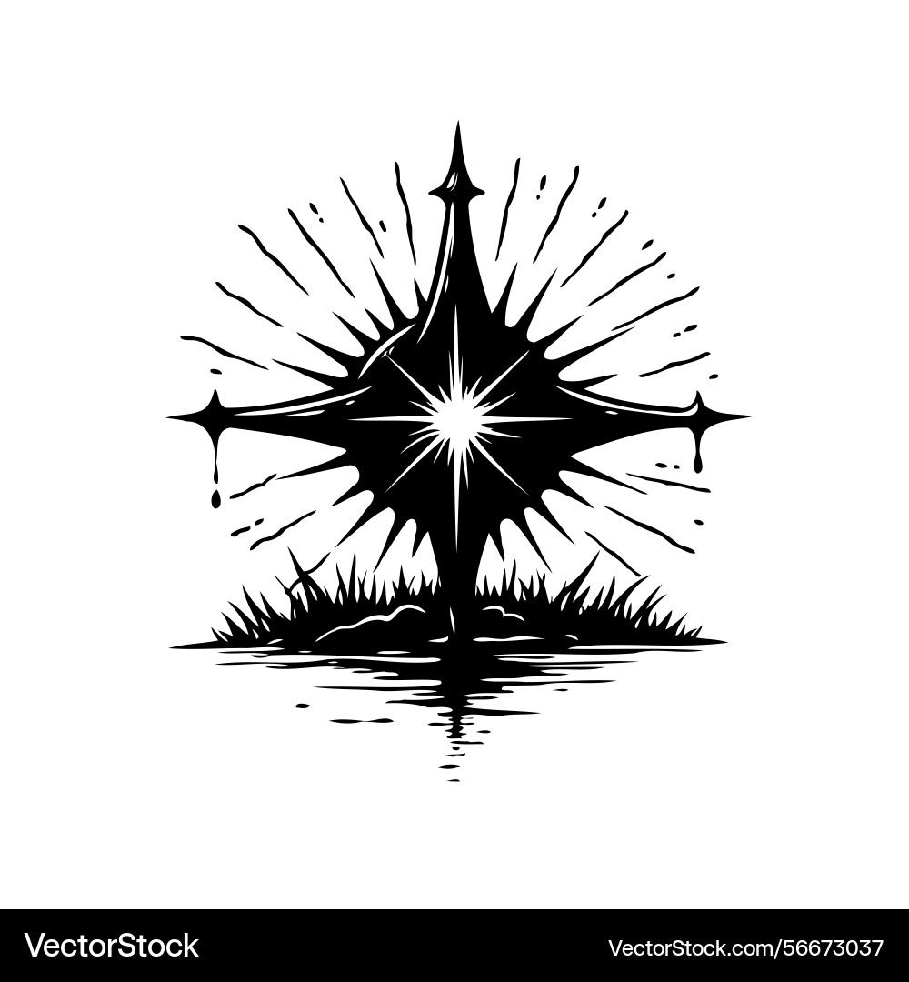 Stylized abstract symbol with radial lines vector image