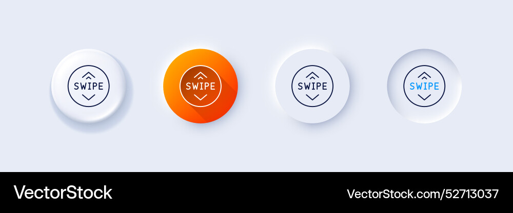 Swipe up button line icon scrolling arrow sign Swipe up button line icon scrolling arrow sign vector image