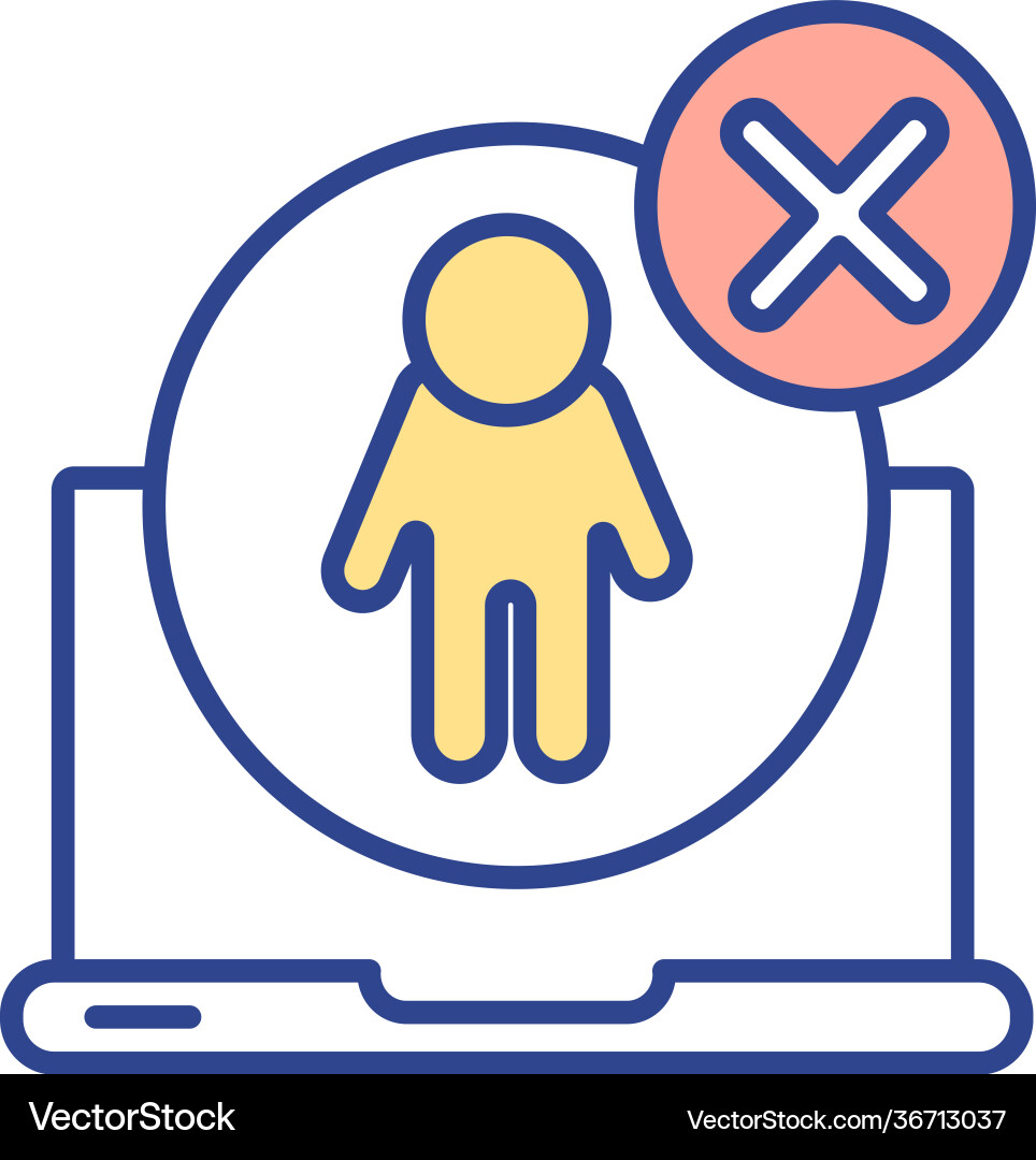 Unauthorized computer access rgb color icon Unauthorized computer access rgb color icon vector image