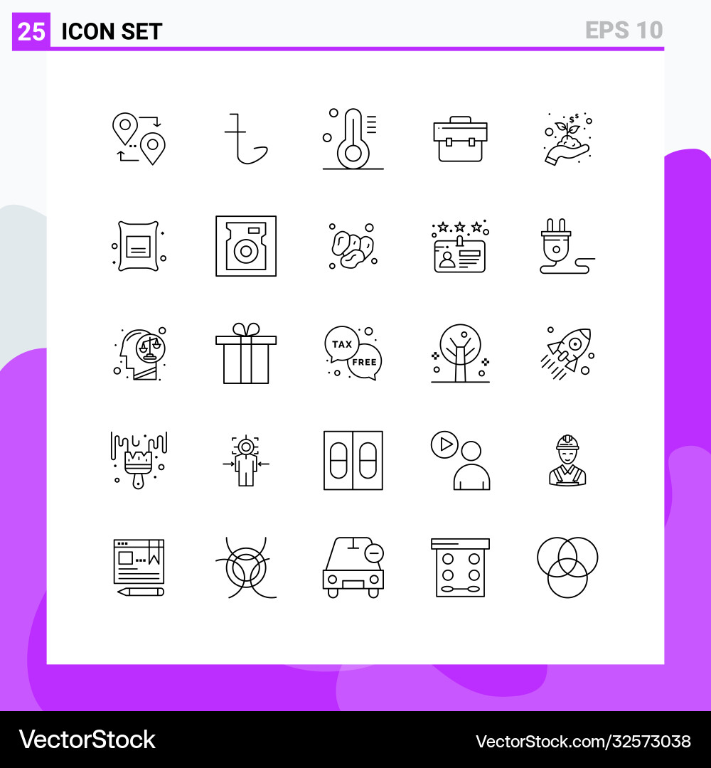 25 universal lines set for web and mobile Vector Image