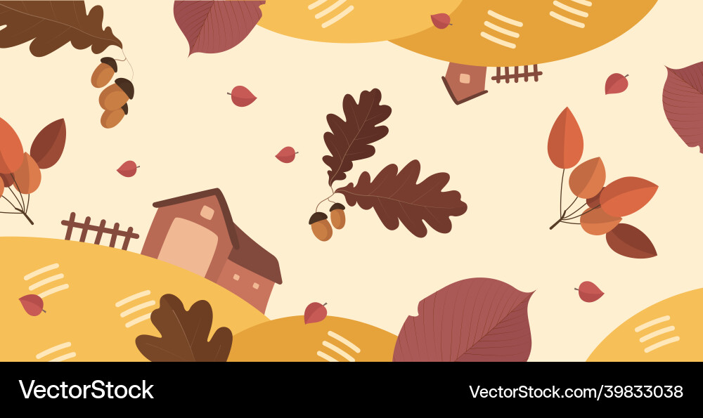 Abstract autumn web background template with many vector image