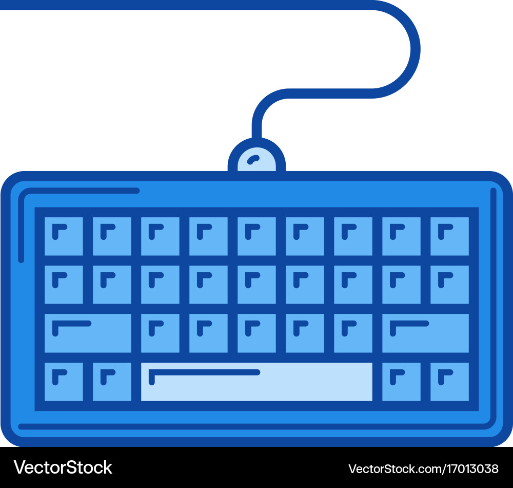 Computer keyboard line icon vector image