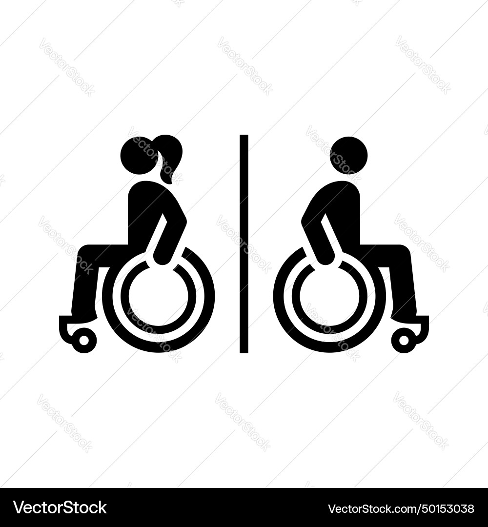 Disabled toilet sign wc icon in simple style Disabled toilet sign wc icon in simple style Vector Image